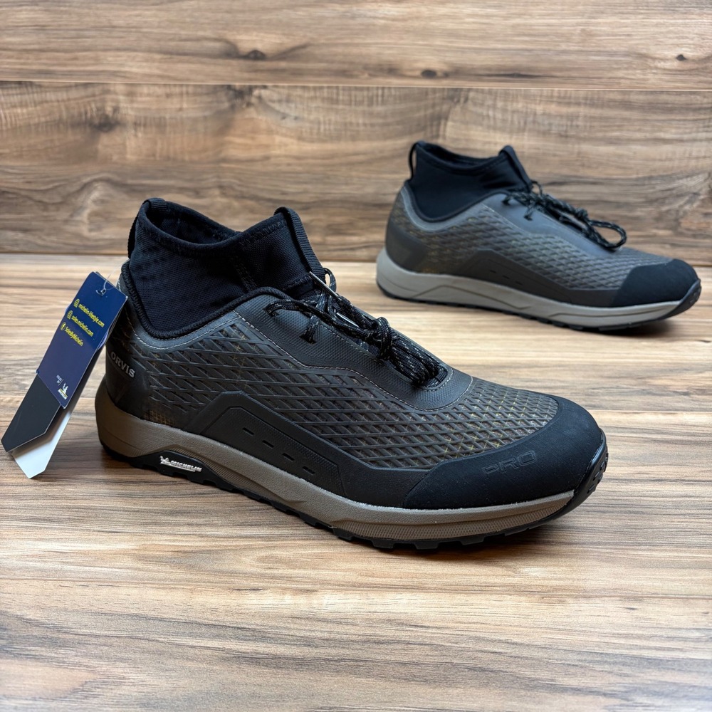 Orvis Pro Approach Mens 11 Fly Fishing Wet Wading Gravel Guard Shoes Gray